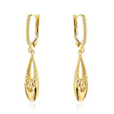 Kolczyki złote wiszące łezki z ażurem