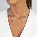 Naszyjnik N0076 z diamentami białe złoto