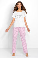  Piżama Damska Model Flawless 170006 White/Pink - Momenti Per Me 