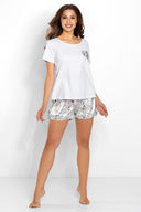  Piżama Damska Model Happiness 223815 White/Grey - Momenti Per Me 