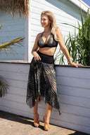  Sukienka Plażow Tunika Model Barbados kolor 704 Black/Wzór - Etna 