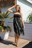  Sukienka Plażow Tunika Model Barbados kolor 704 Black/Wzór - Etna 