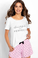  Piżama Damska Model Sweet Dreams 168759 White/Pink - Momenti Per Me 