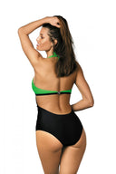  Jednoczęściowy strój kąpielowy Kostium Kąpielowy Model Priscilla Erba-Nero M-428 Green/Black - Marko 