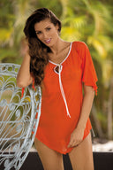  Sukienka Plażow Tunika MOdel Lily Gerbera M-339 Orange - Marko 