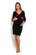   Koszula Nocna Ciążowa Model 1681 Black - PeeKaBoo 