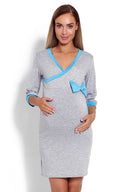   Koszula Nocna Ciążowa Model 1681 Grey - PeeKaBoo 