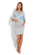   Koszula Nocna Ciążowa Model 1681 Grey - PeeKaBoo 