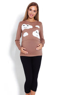   Piżama Damska Ciążowa Model 1679 Cappuccino - PeeKaBoo 