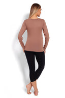   Piżama Damska Ciążowa Model 1679 Cappuccino - PeeKaBoo 