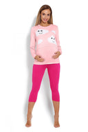   Piżama Damska Ciążowa Model 1679 Pink - PeeKaBoo 