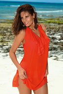  Sukienka Plażow Tunika Model Erin Gerbera M-515 Orange - Marko 