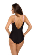 Jednoczęściowy strój kąpielowy Kostium kąpielowy Model Daniella Nero-Semifredo M-555 Black/Pink - Marko 