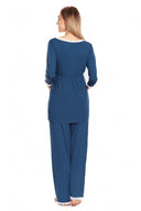   Piżama Ciążowa Model 0136 Blue - PeeKaBoo 