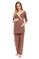   Piżama Ciążowa Model 0136 Cappuccino - PeeKaBoo 