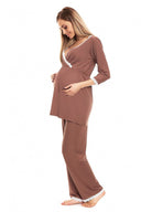   Piżama Ciążowa Model 0136 Cappuccino - PeeKaBoo 