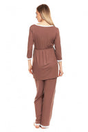   Piżama Ciążowa Model 0136 Cappuccino - PeeKaBoo 