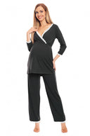   Piżama Ciążowa Model 0136 Grafit - PeeKaBoo 