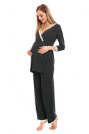   Piżama Ciążowa Model 0136 Grafit - PeeKaBoo 