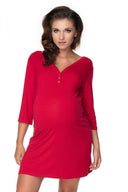   Koszula Nocna Ciążowa Model 0157 Bordo - PeeKaBoo 