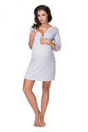   Koszula Nocna Ciążowa Model 0157 Grey - PeeKaBoo 