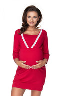   Koszula Nocna Ciążowa Model 0155 Bordo - PeeKaBoo 