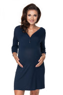   Koszula Nocna Ciążowa Model 0157 Navy - PeeKaBoo 