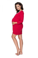   Koszula Nocna Ciążowa Model 0155 Bordo - PeeKaBoo 