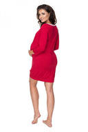   Koszula Nocna Ciążowa Model 0155 Bordo - PeeKaBoo 