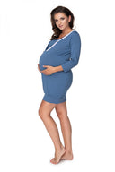   Koszula Nocna Ciążowa Model 0155 Blue - PeeKaBoo 