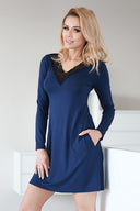  Koszulka nocna Halka Model Paris wiskoza Navy - Kalimo 
