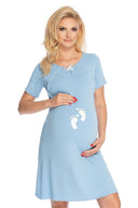   Koszula Nocna Ciążowa Model 0180 Błękit - PeeKaBoo 
