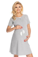   Koszula Nocna Ciążowa Model 0180 Grey - PeeKaBoo 