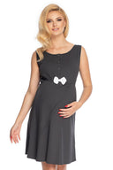   Koszula Nocna Ciążowa Model 0179 Grafit - PeeKaBoo 