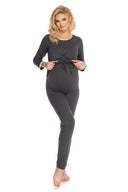   Piżama Damska Ciążowa Model 0181 Grafit - PeeKaBoo 