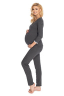   Piżama Damska Ciążowa Model 0181 Grafit - PeeKaBoo 