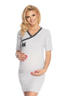   Koszula Nocna Ciążowa Model 1710 Grey - PeeKaBoo 
