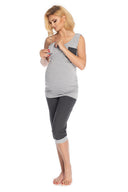   Piżama Damska Ciążowa Model 0177 Grey - PeeKaBoo 