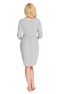   Koszula Nocna Ciążowa Model 0178 Grey - PeeKaBoo 