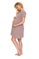   Koszula Nocna Ciążowa Model 0203 Cappuccino - PeeKaBoo 