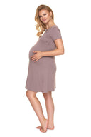   Koszula Nocna Ciążowa Model 0198 Cappuccino - PeeKaBoo 