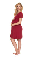   Koszula Nocna Ciążowa Model 0198 Bordo - PeeKaBoo 