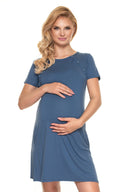   Koszula Nocna Ciążowa Model 0192 Blue - PeeKaBoo 