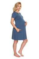   Koszula Nocna Ciążowa Model 0192 Blue - PeeKaBoo 