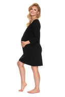   Koszula Nocna Ciążowa Model 0191 Black - PeeKaBoo 