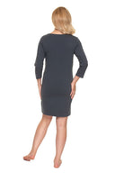   Koszula Nocna Ciążowa Model 0191 Grafit - PeeKaBoo 