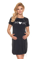   Koszula Nocna Ciążowa Model 0190 Navy - PeeKaBoo 
