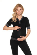   Piżama Ciążowa Model 0184 Black - PeeKaBoo 