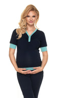   Piżama Ciążowa Model 0184 Navy - PeeKaBoo 