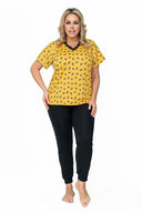   Piżama Damska Model Queen Plus Size Musztard - Donna 